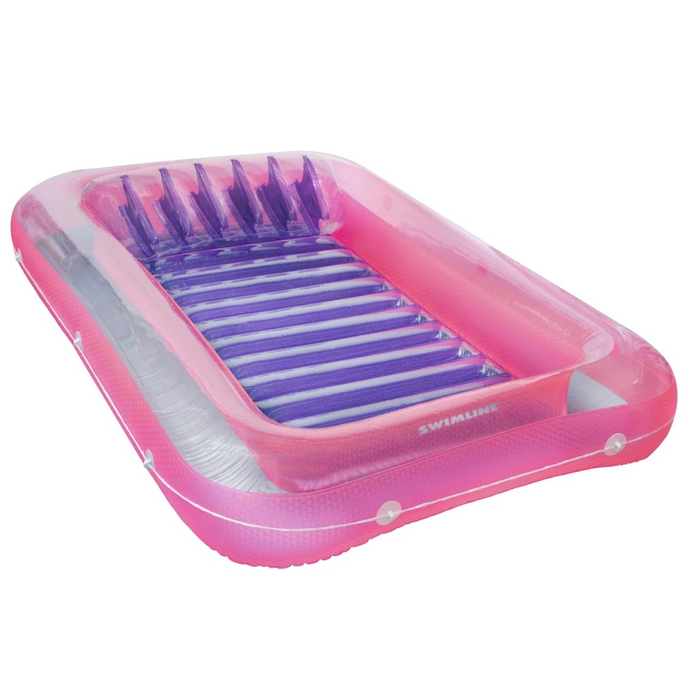 Pink and Gray Inflatable Pool Float